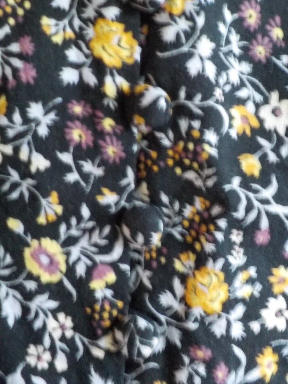 Madewell Dress - Medium - Black Flower Boho Short Sleeve Ruffle Pockets (854) - Picture 4 of 8